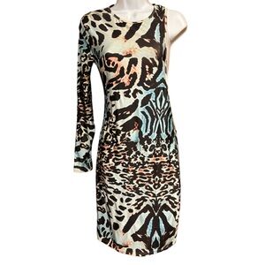One Shoulder Leopard Print Dress